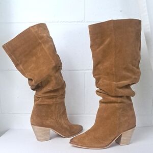 Matisse X Free People Remi Suede Tan Slouch Boots Sz8